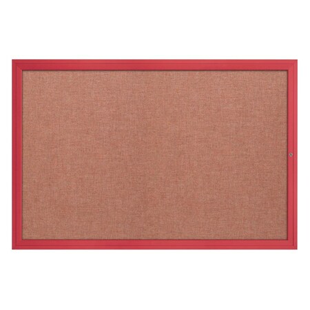 United Visual Products Slim Enclosed Corkboard, 24"x36", Black Alum Frame/Rubber UVEB2436-BLACK-RUBBER